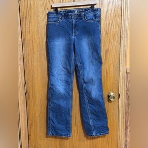 Carhartt flannel lined Women's Straight Leg Jeans in Deep Blue Sz 12 tall